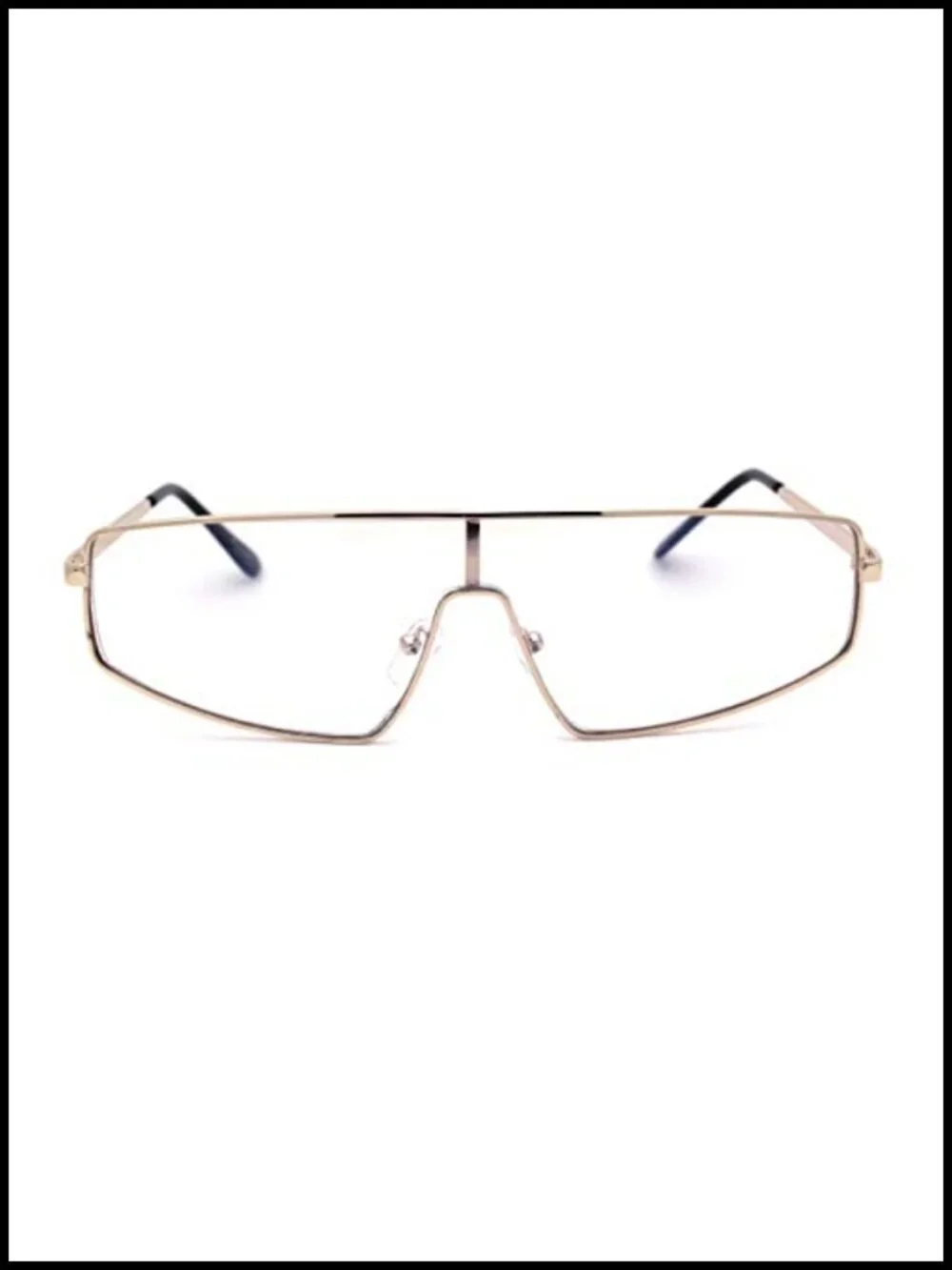 80s Shield Retro Dad Sunglasses Metal Rim
